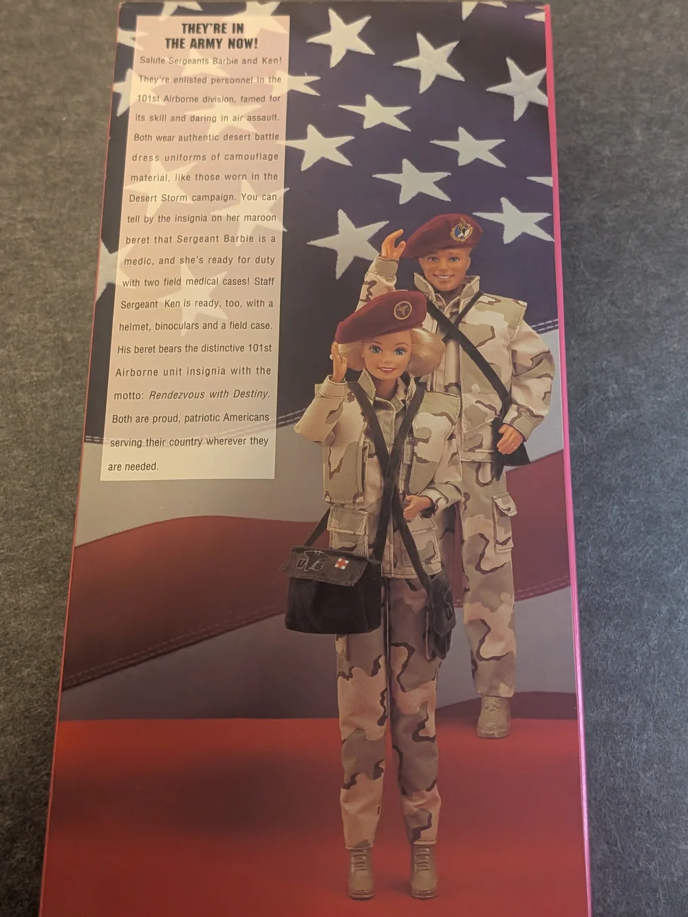 Barbie Army Doll in Pink Packaging with Maroon Beret/Mint/NRFB